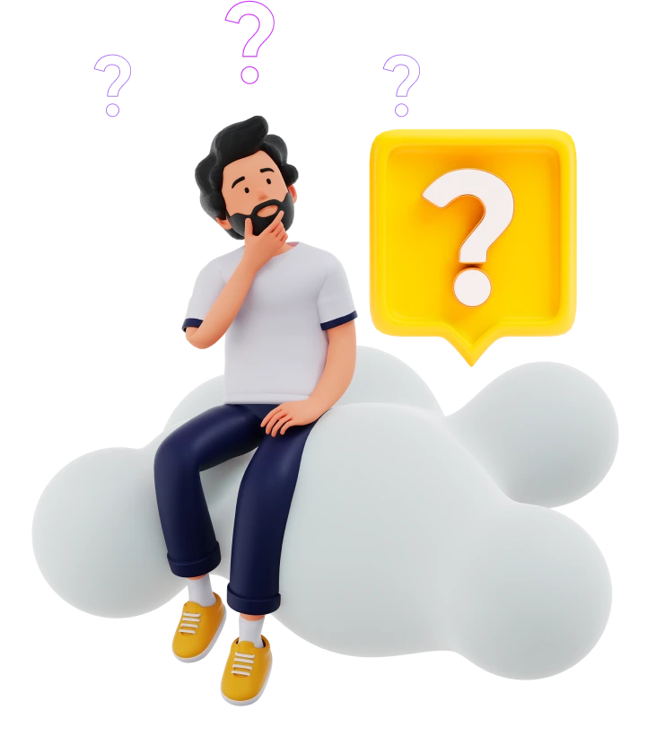man sitting on cloud and thinking